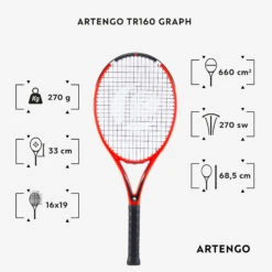 Artengo TR160 Graph Adult Tennis Racket - White -Tennis Squash Shop k0129ea4b65991ba5d9c24878e1b063c5