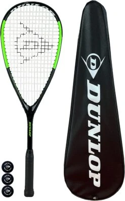 Dunlop Hypermax Ultimate Ti Squash Racket + Cover & 3 Squash Balls