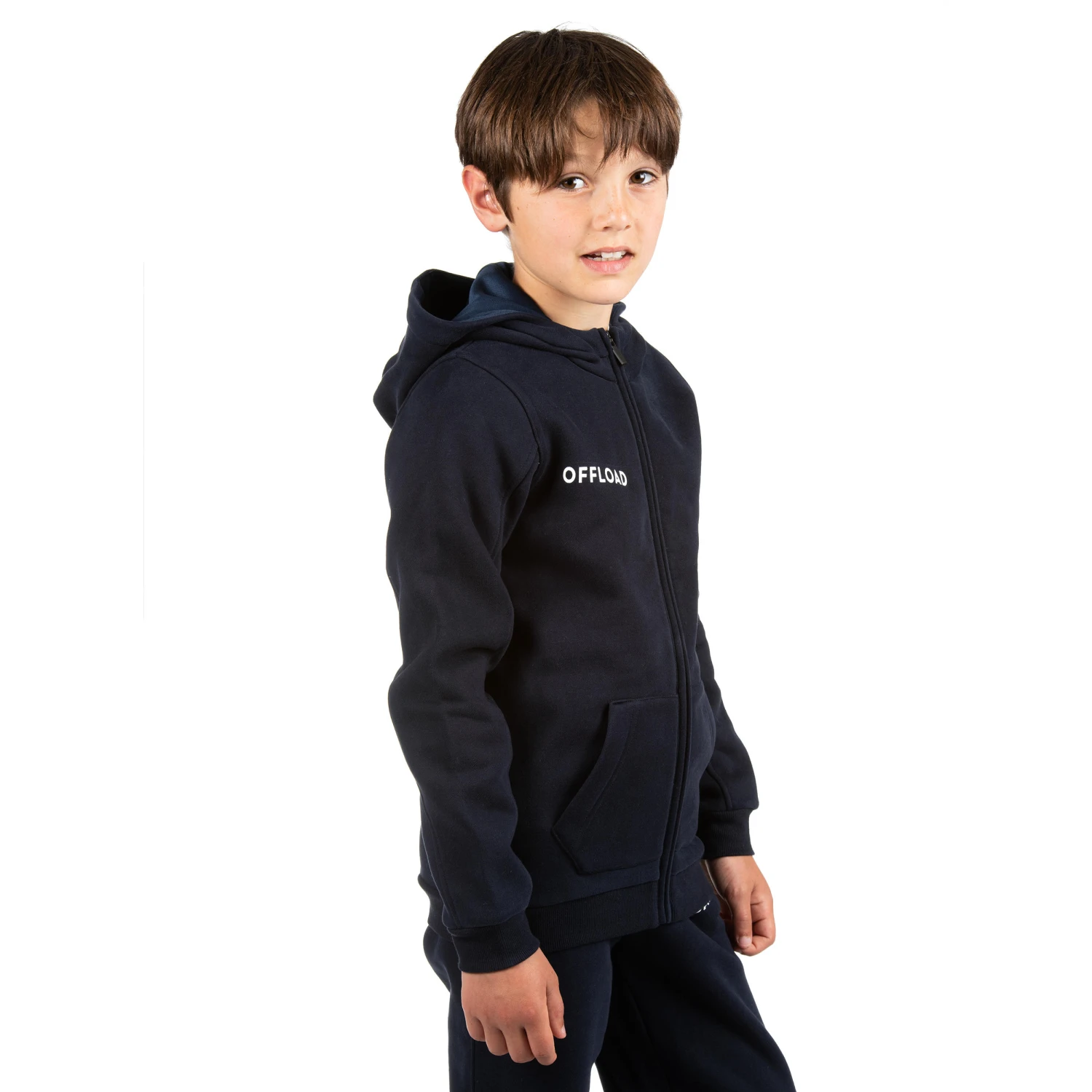 R500 Junior Rugby Club Jersey Zip-Up Jacket - Blue 9 R500 Junior Rugby Club Jersey Zip-Up Jacket - Blue - Image 7