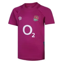 UMBRO England Rugby Childrens/Kids 22/23 TShirt (Wild Aster/Bachelor Button/Black)