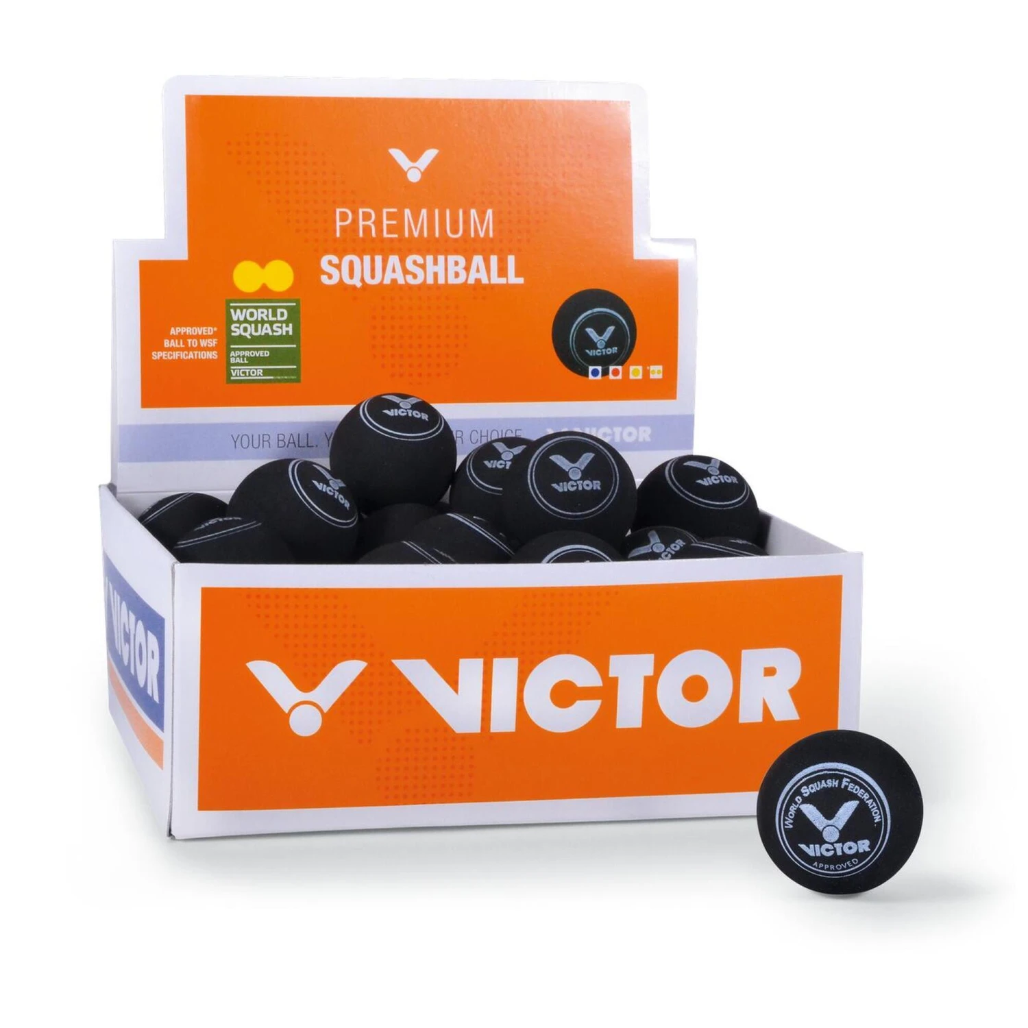 VICTOR SQUASH BALLS DOUBLE YELLOW 12 PCS 3 VICTOR SQUASH BALLS DOUBLE YELLOW 12 PCS