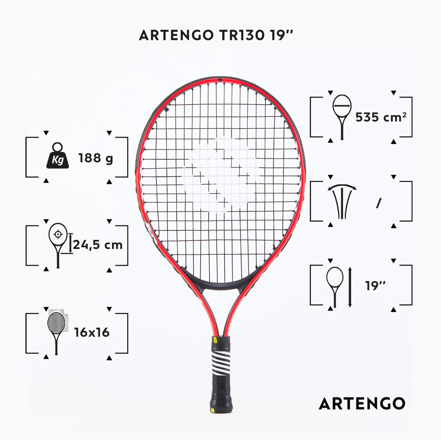 Artengo Kids' 19" Tennis Racket TR130 3 Artengo Kids' 19" Tennis Racket TR130 - Image 2