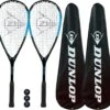 Dunlop Hypermax Nano Squash Racket Twin Set Inc Covers & 3 Squash Balls -Tennis Squash Shop kaeaf04b68f5d14cbdd7feb719d623bc0
