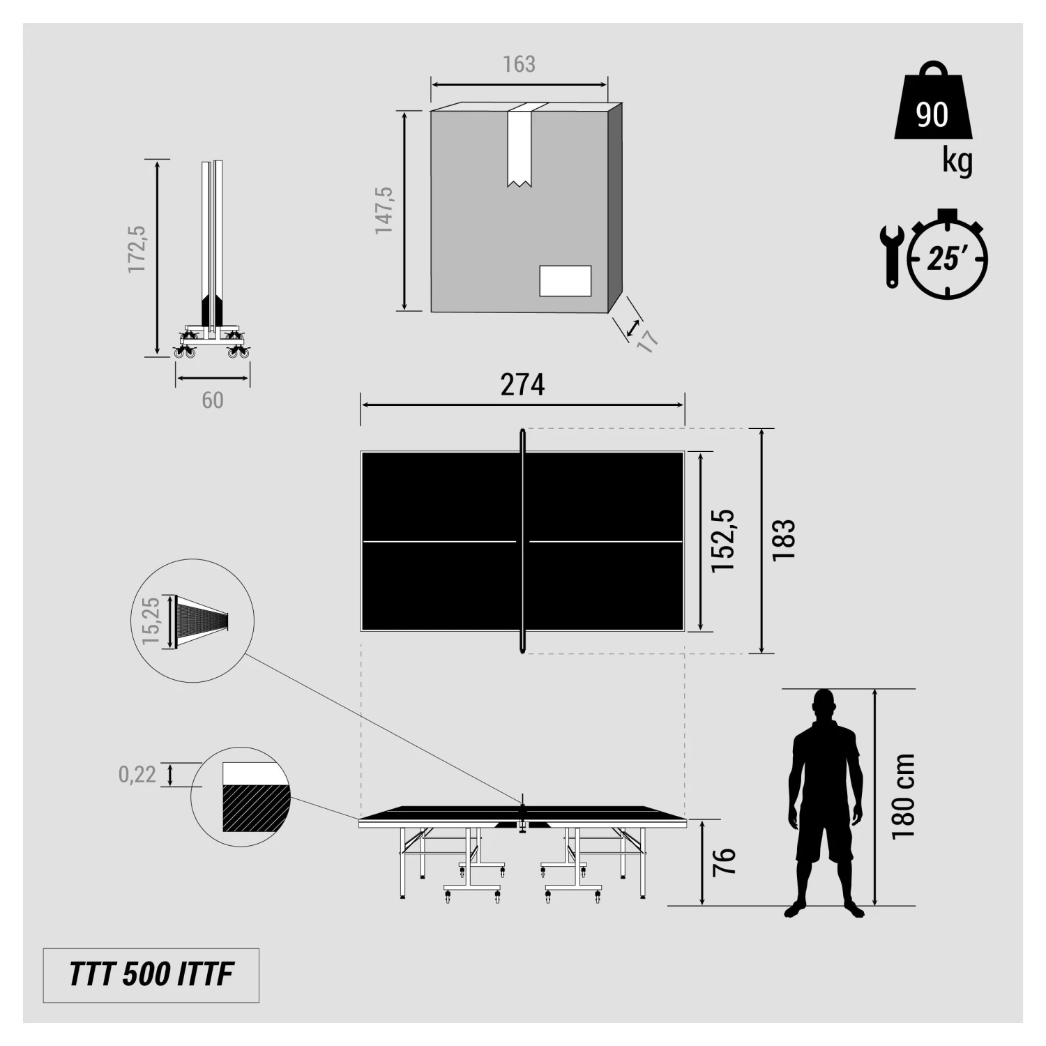 ITTF Approved Club Table Tennis Table TTT 500 5 ITTF Approved Club Table Tennis Table TTT 500 - Image 3