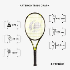 Artengo TR160 Graph Adult Tennis Racket - White -Tennis Squash Shop ke3d58a634aaf5029c331bc83d11583c8
